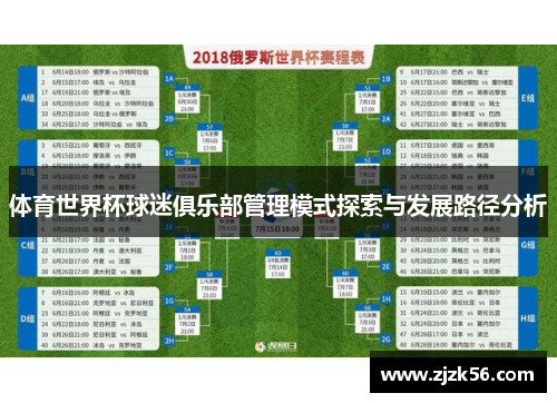 体育世界杯球迷俱乐部管理模式探索与发展路径分析